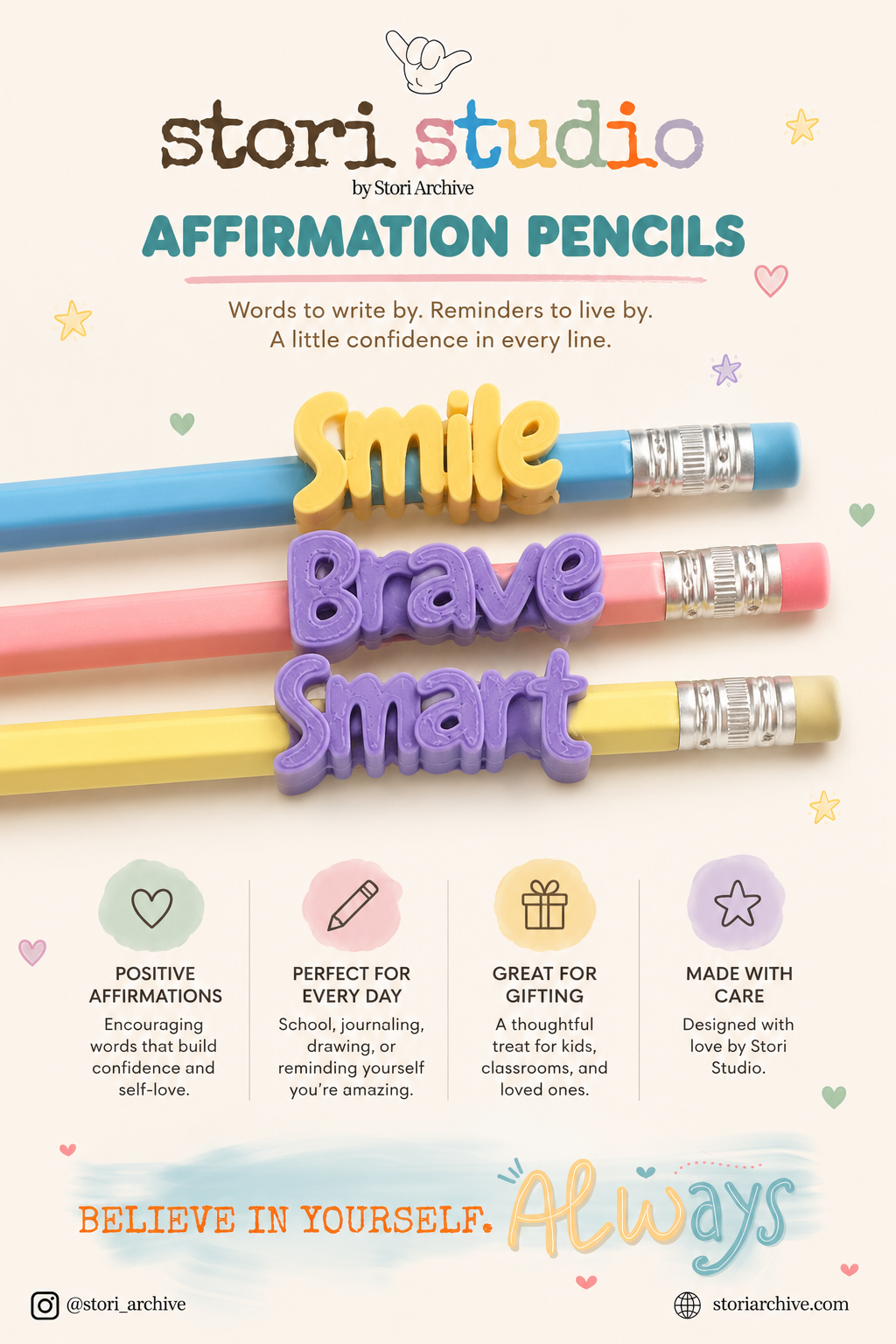 Words to Write By Affirmation Pencils