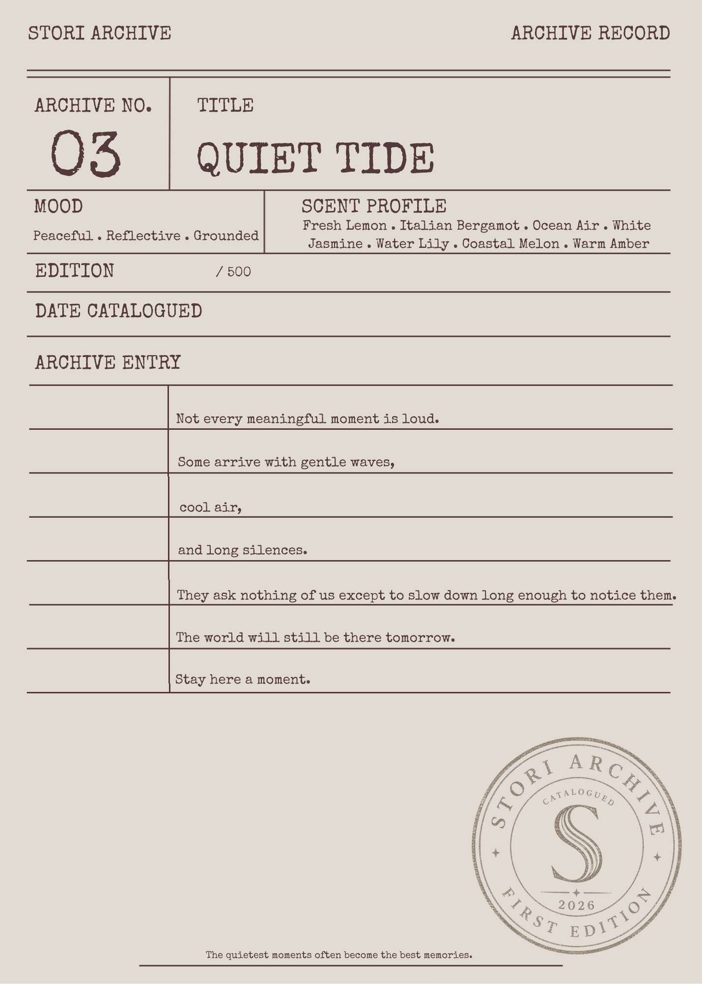 No. 03 Quiet Tide
