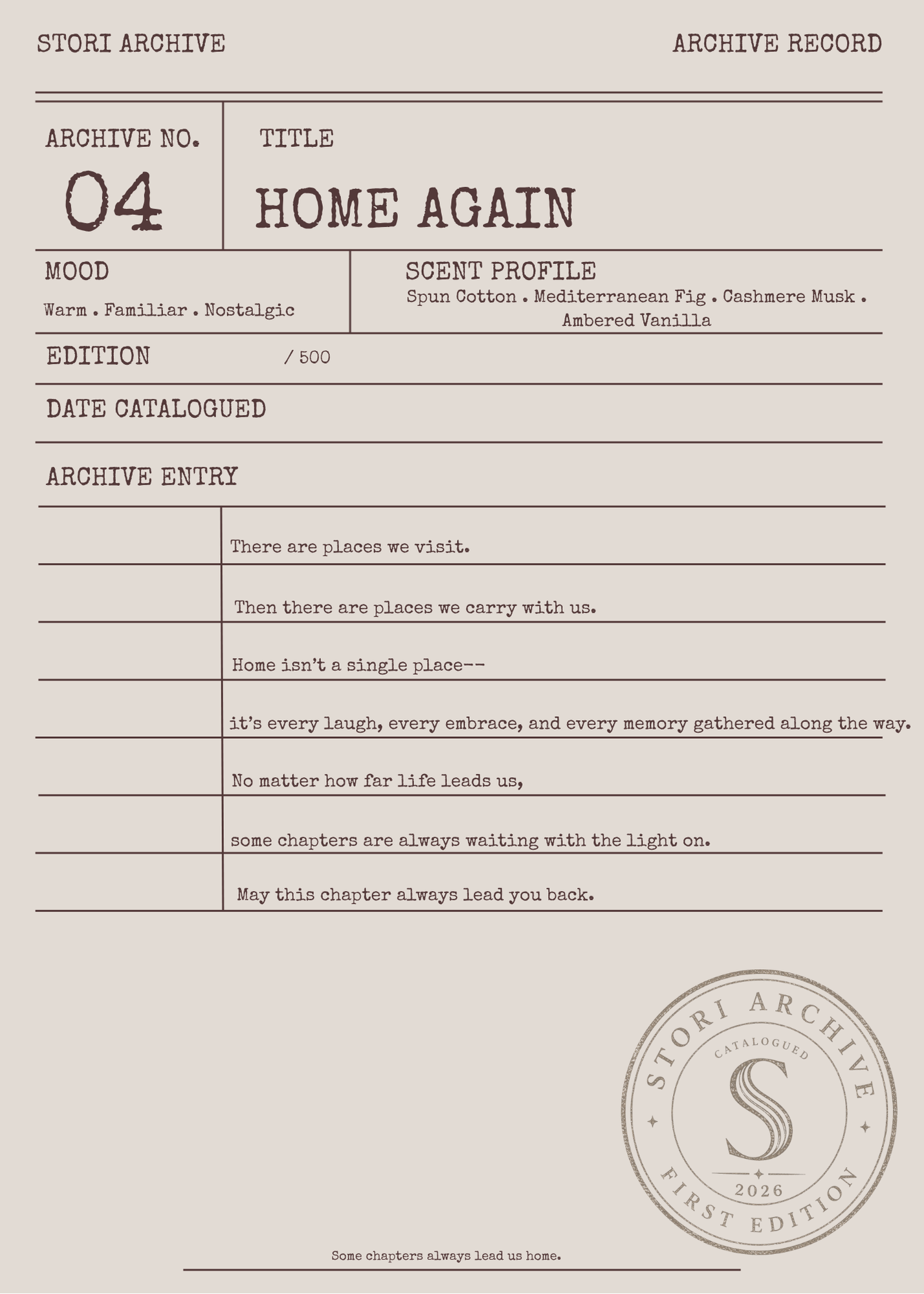 No. 04 Home Again
